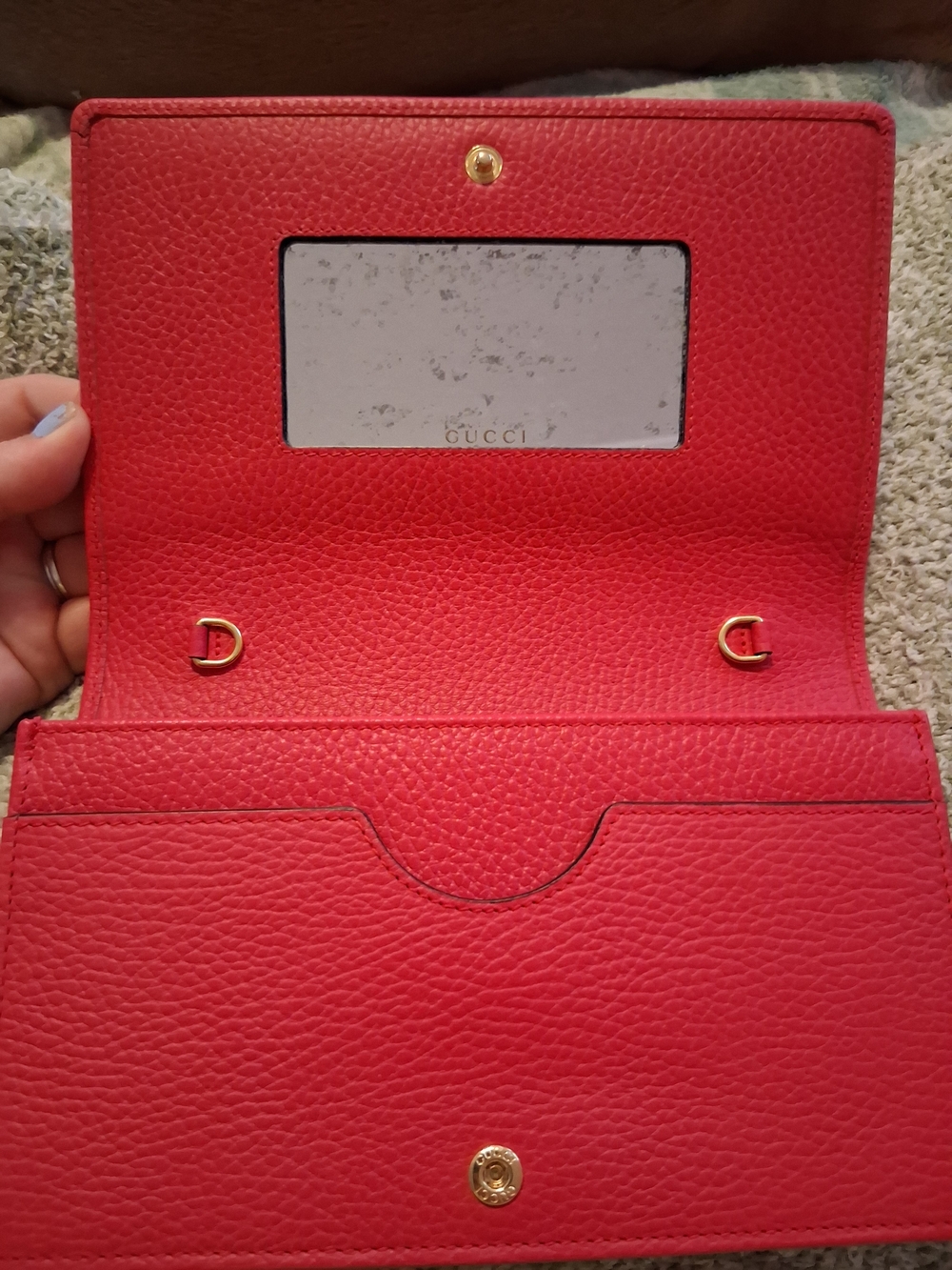 Gucci Hot Pink GG Marmont Leather Wallet on Chain - Picture 5 of 9